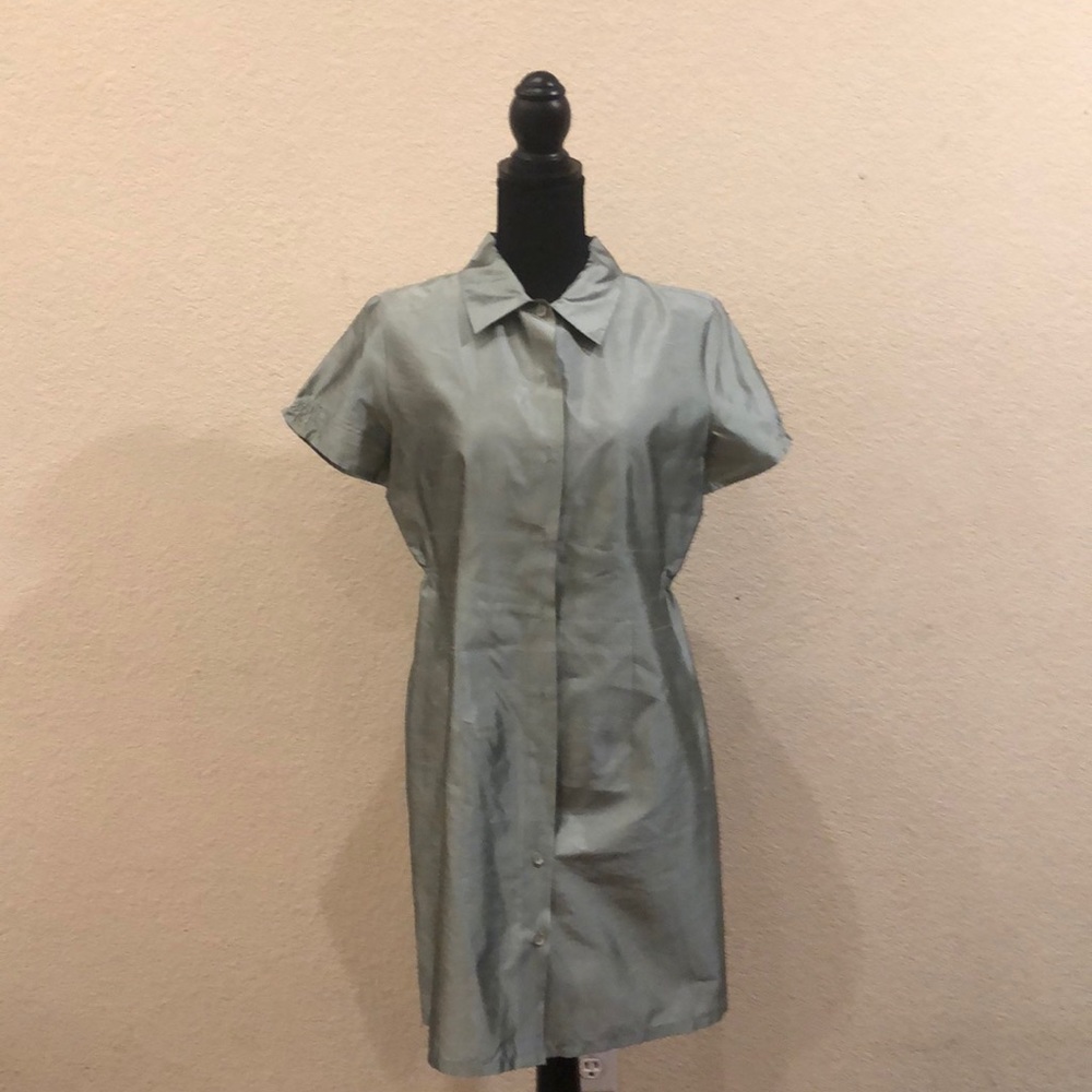 100% silk collared dress